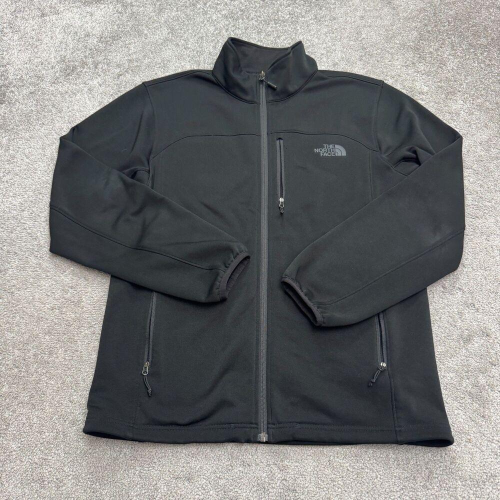 The North Face Softshell Fleece Lined Jacket Womens Medium Black Full Zip Pocket